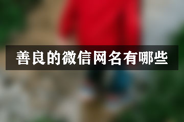 善良的微信網(wǎng)名有哪些