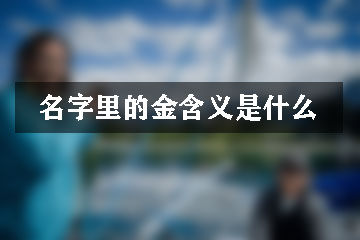 名字里的金含義是什么