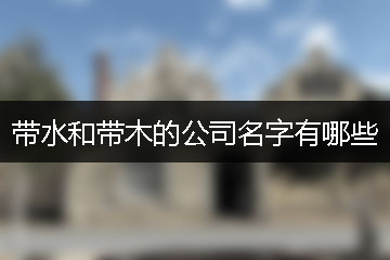 帶水和帶木的公司名字有哪些
