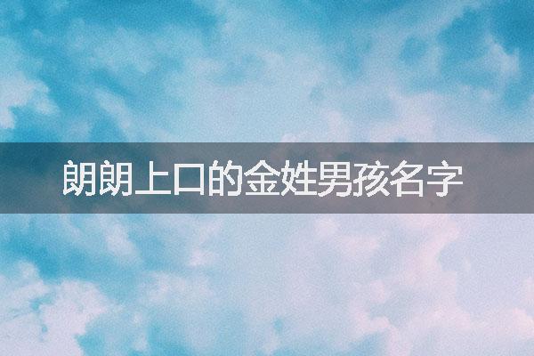 朗朗上口的金姓男孩名字