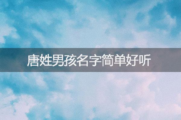 唐姓男孩名字簡(jiǎn)單好聽(tīng)